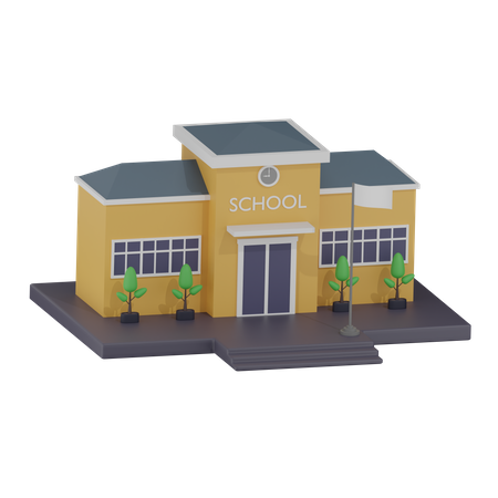 Bâtiment scolaire  3D Icon