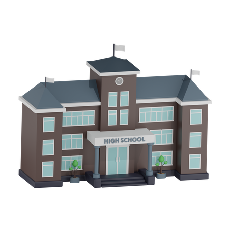 Bâtiment scolaire  3D Icon