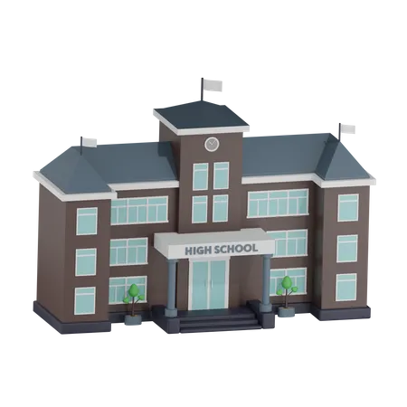 Bâtiment scolaire  3D Icon