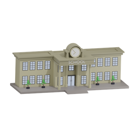 Bâtiment scolaire  3D Icon