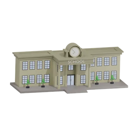 Bâtiment scolaire  3D Icon