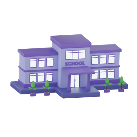 Bâtiment scolaire  3D Icon