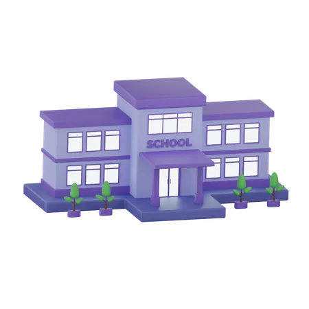 Bâtiment scolaire  3D Icon