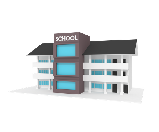 Bâtiment scolaire  3D Illustration