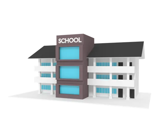 Bâtiment scolaire  3D Illustration