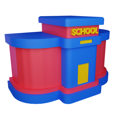 Bâtiment scolaire  3D Icon