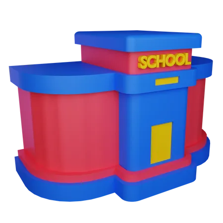 Bâtiment scolaire  3D Icon