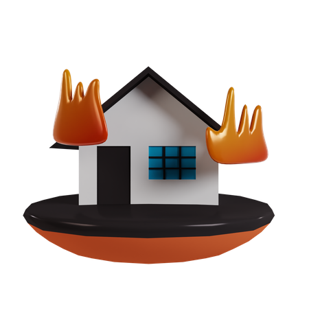 Bâtiment en feu  3D Icon