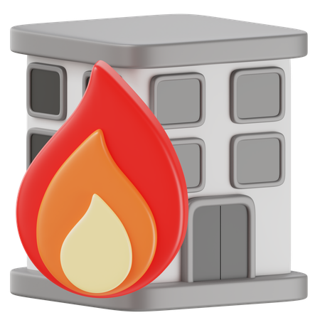 Bâtiment en feu  3D Icon