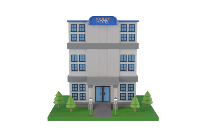 Bâtiment de l'hôtel  3D Illustration