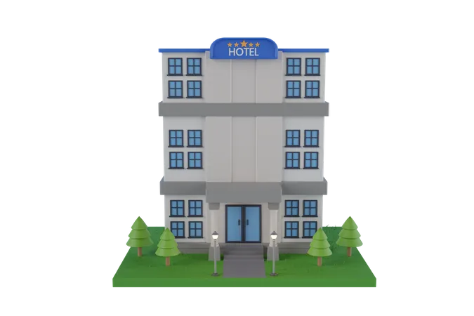 Bâtiment de l'hôtel  3D Illustration