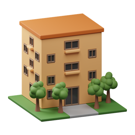 Bâtiment moderne  3D Icon