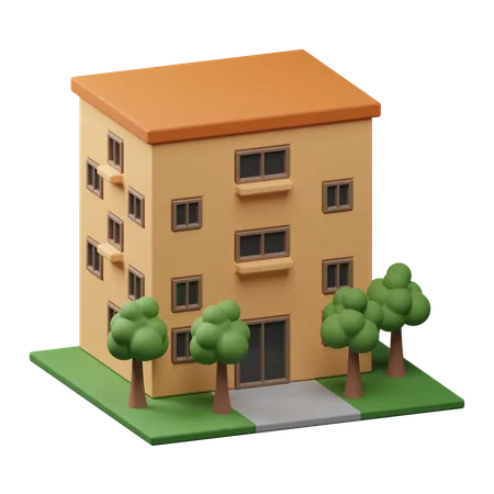 Bâtiment moderne  3D Icon