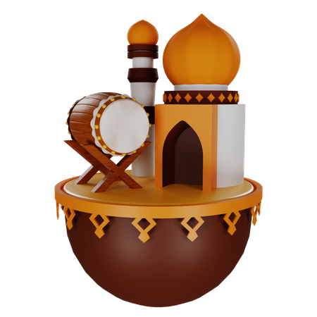 Bâtiment de la mosquée  3D Illustration