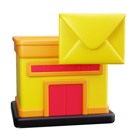 Bâtiment du bureau de poste  3D Icon