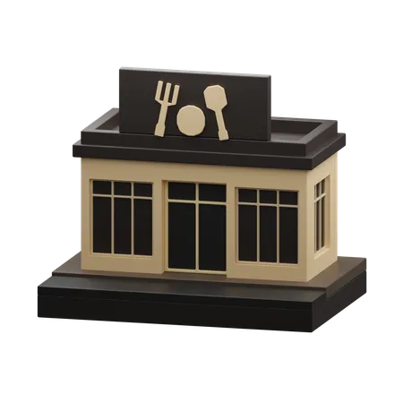 Bâtiment de restaurant  3D Icon