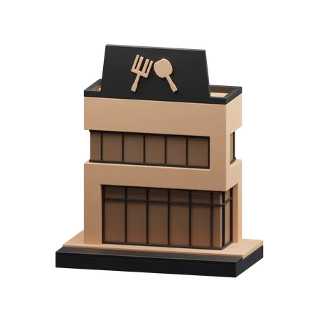 Bâtiment de restaurant  3D Icon