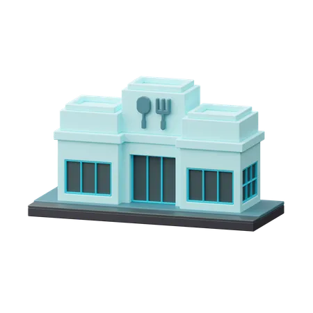 Bâtiment de restaurant  3D Icon