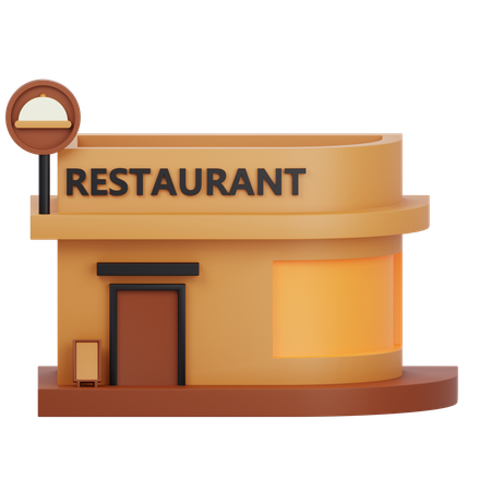 Bâtiment de restaurant  3D Icon