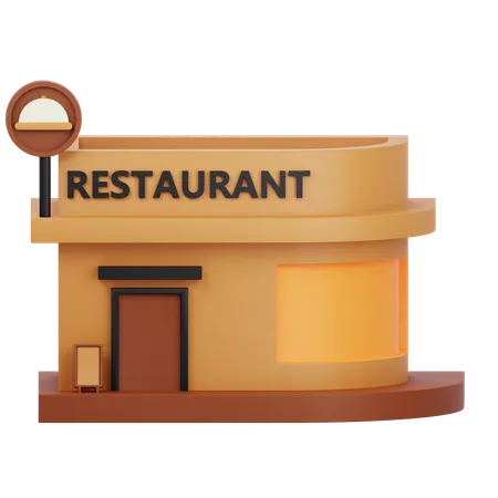 Bâtiment de restaurant  3D Icon