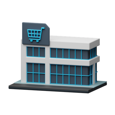 Bâtiment de supermarché  3D Icon