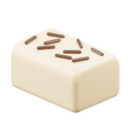 Bâton de chocolat blanc avec des pépites de chocolat  3D Icon