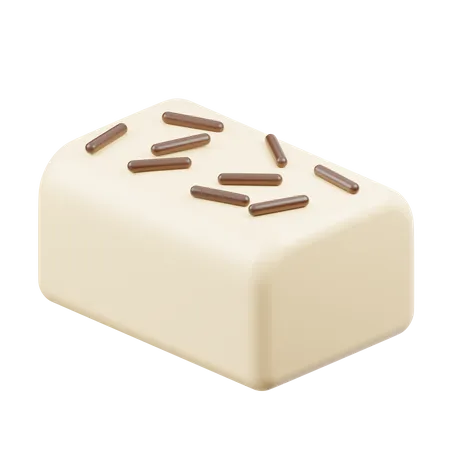 Bâton de chocolat blanc avec des pépites de chocolat  3D Icon