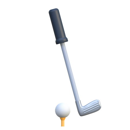 Bâton de golf avec balle de golf  3D Icon