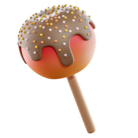 Bâton de pomme au caramel  3D Icon