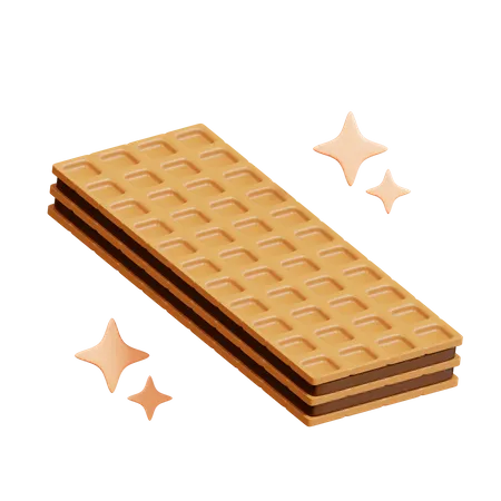 Bâton de gaufre au chocolat  3D Icon