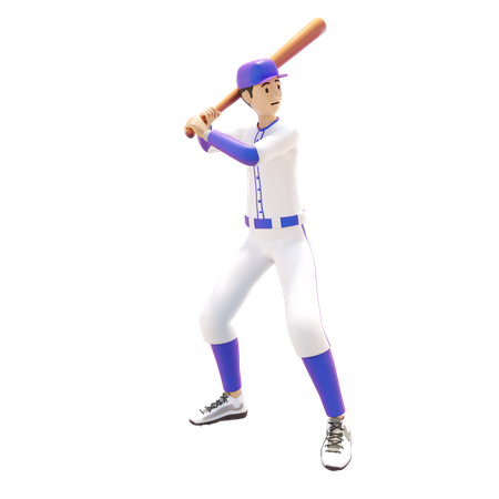 Batte de joueur de baseball  3D Icon