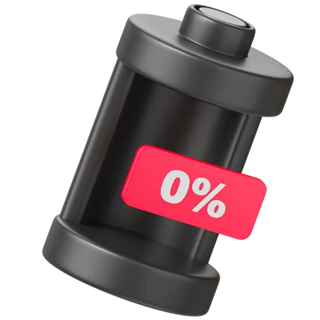 Batterie 0 pour cent  3D Icon