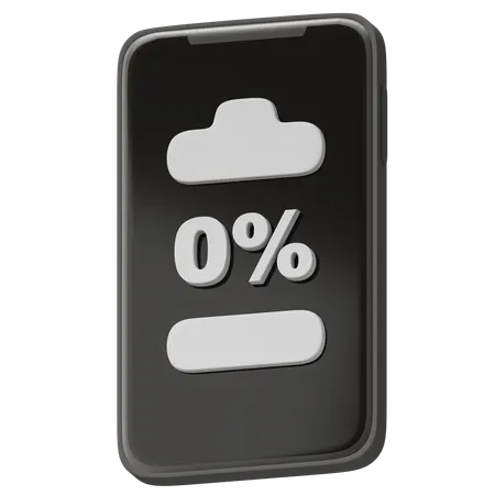 Batterie 0 pour cent  3D Icon