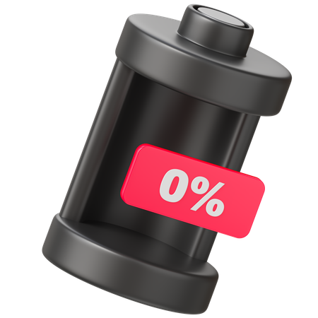 Batterie 0 Prozent  3D Icon