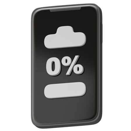 Batterie 0 Prozent  3D Icon