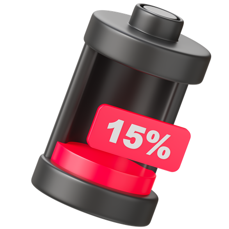 Batterie 15 Prozent  3D Icon