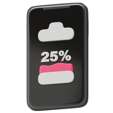 Batterie 25 pour cent  3D Icon