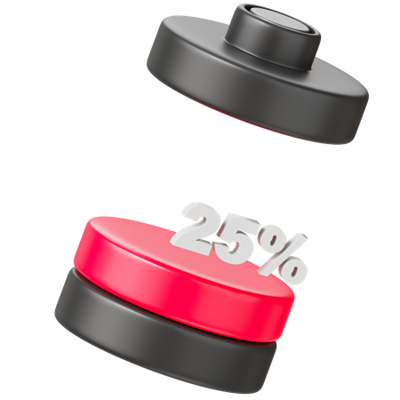 Batterie 25 Prozent  3D Icon