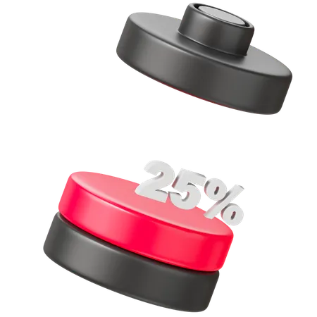 Batterie 25 Prozent  3D Icon