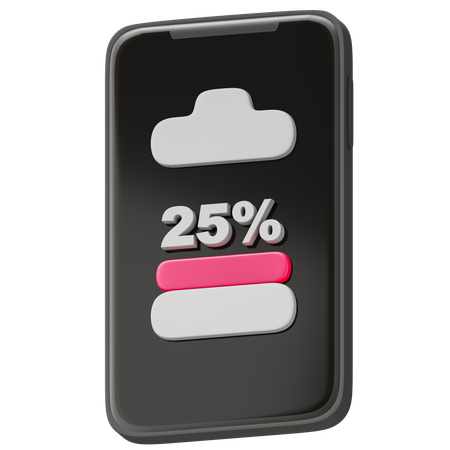 Batterie 25 Prozent  3D Icon