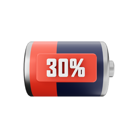 Batterie 30 pour cent  3D Illustration