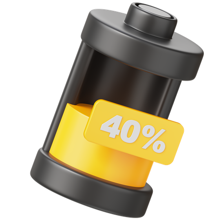 Batterie 40 Prozent  3D Icon