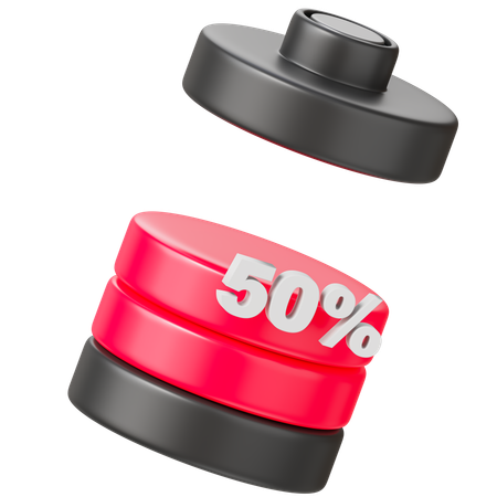 Batterie 50 pour cent  3D Icon