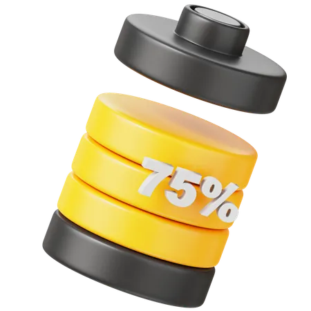 Batterie 75 pour cent  3D Icon