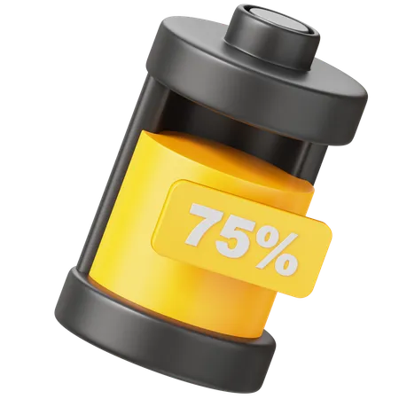 Batterie 75 pour cent  3D Icon