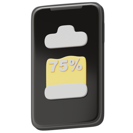 Batterie 75 pour cent  3D Icon