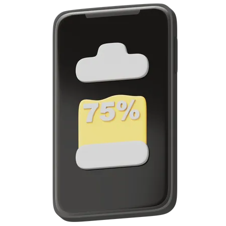 Batterie 75 pour cent  3D Icon