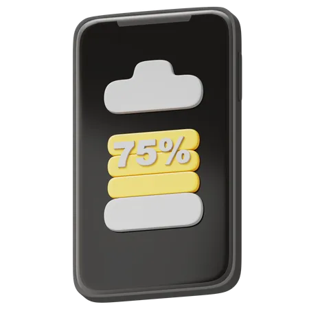 Batterie 75 pour cent  3D Icon