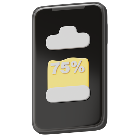 Batterie 75 Prozent  3D Icon