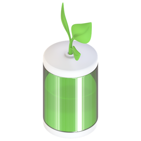 Batterie avec feuille  3D Icon